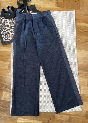 Неймовірні теплі брюки палаццо з защипами з вовною zara,нові колекції