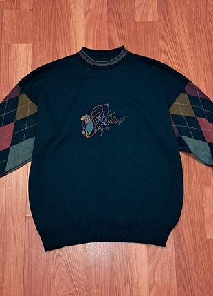 Мужская уникальная винтажная кофта светер sweater shop оригинал