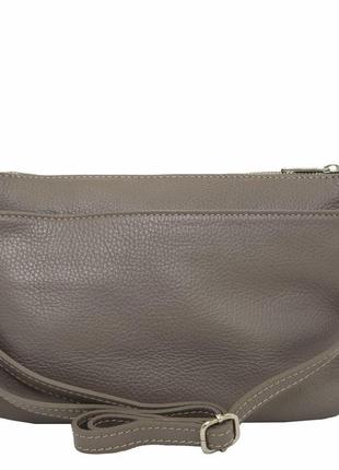 Сумка через плече шкіряна жіноча сіра крос-боді 7052t італія