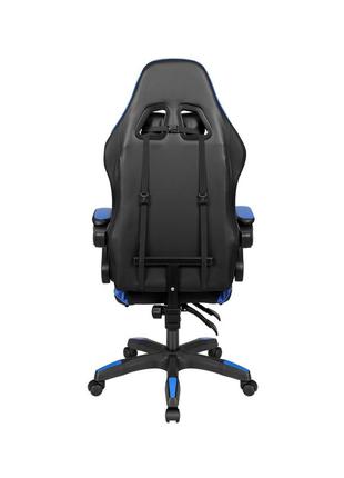 Крісло геймерське kruger&matz gx-150 з підставкою для ніг black/blue6 фото