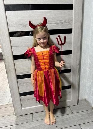 Костюм на хелоувін хеловін 🎃 демона демониці королева пекла на дівчинку