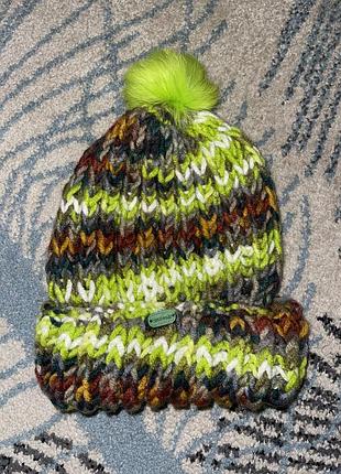 Вʼязана кольорова шапка handmade l-size