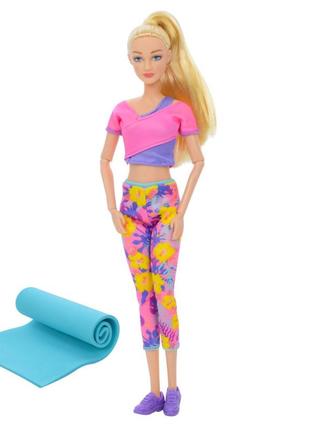 Дитяча лялька yoga girl defa 8489 28 см шарнірна йогамат найкраща ціна