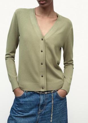 Кардиган женский зеленый трикотажный zara new