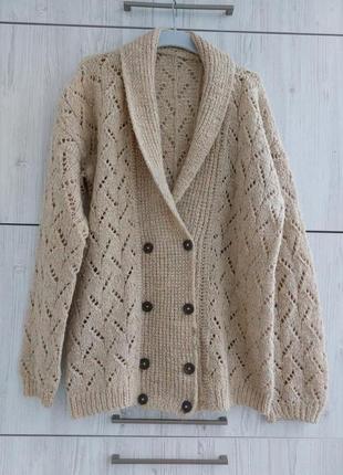 Теплый вязаный кардиган кофта