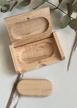 Usb флешка 64 гб дерев'яна флешка з коробочкою для гравіювання 64 гб