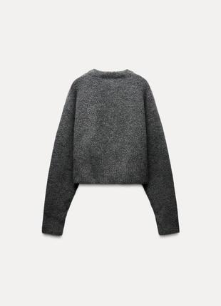Вкорочений светр сірий zara new