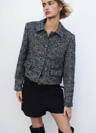 Куртка текстурована сіра з блискітками zara new