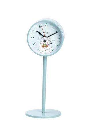 Годинник будильник на батарейках дитячий годинник з будильником маленький настільний годинник м'ятний