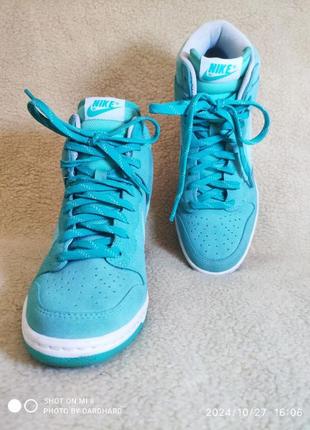 Ретро кроссовки nike dunk sky hi tiffany blue