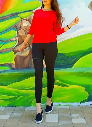 Свитер полувер красно-оранжевый коралловый круглый вырез размер xxl маломерит новый