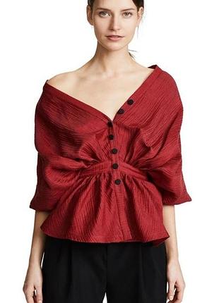 Дизайнерська блуза бордо жатка,  hellessy, шовк/ льон