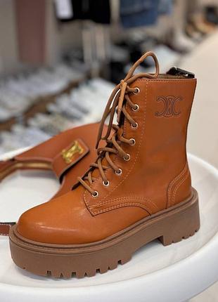 Ботинки селинceline селения ботинки коричневые