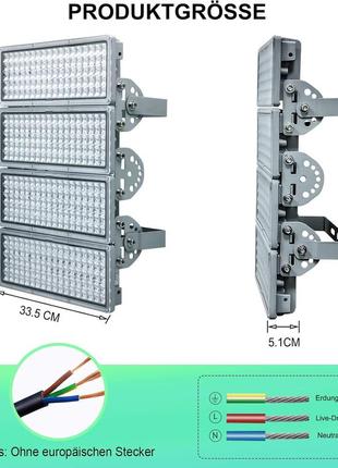 Мощный светодиодный прожектор 400w, 40000lm, 6500k, ip67