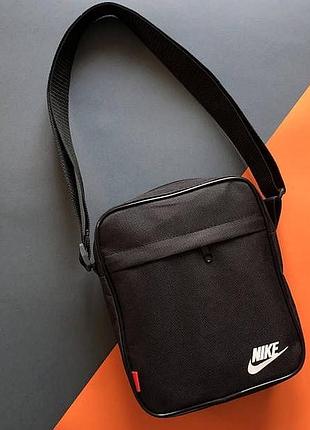 Мужская спортивная барсетка nike черная сумка через плечо найк nike