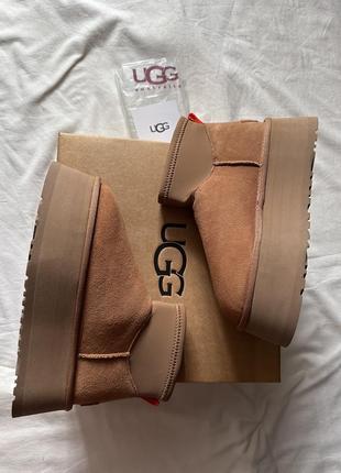Ugg classic mini dipper chestnut premium женские угги угги угги на овчине