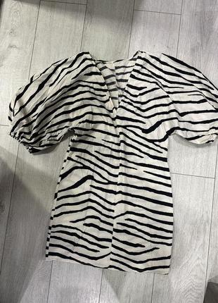 Сукня рукава волани h&m зебра