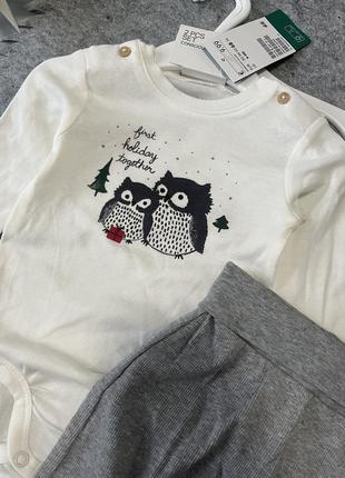 Комплекты h&m для малышей с милой надписью «Впервые совместный праздник» 🎄2 фото