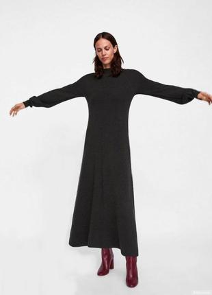 Тепле довге плаття zara зі змішаної шерст.