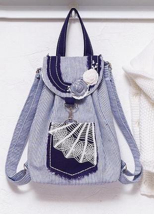 Рюкзак льняной стиль шебби-шик