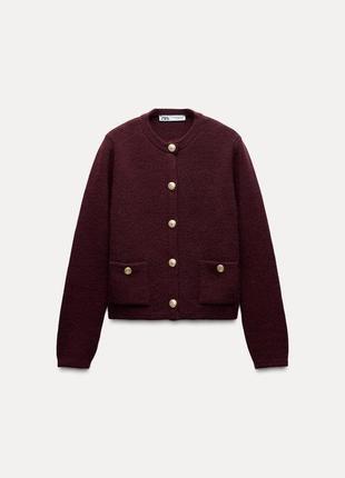 Трикотажний кардиган із золотистими ґудзиками zara