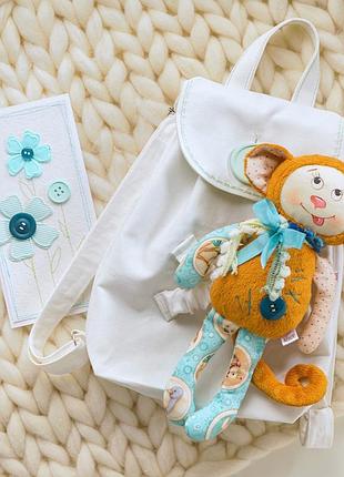 Детский рюкзак с игрушкой обезьянка