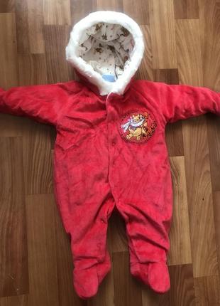 Теплый новогодний человечек комбинезон