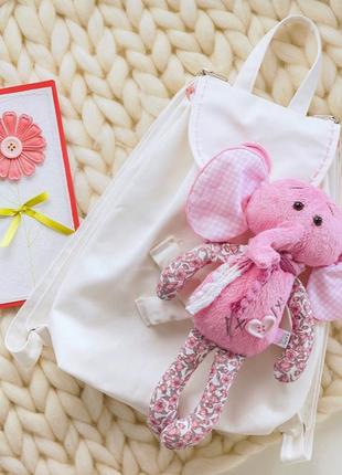 Детский рюкзак с игрушкой слоненок