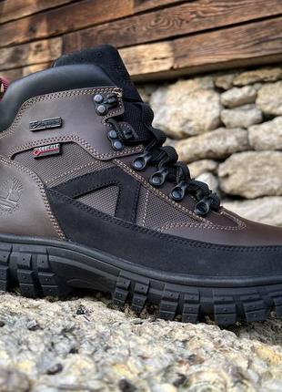 Спортивные кожаные ботинки, зимние кроссовки на меху timberland waterproof