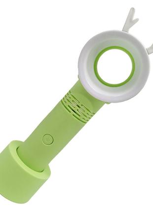 Вентилятор ручний портативний 301ab, з підставкою зелений