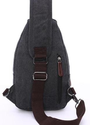 Черная сумка через плечо текстильная vintage 200773 фото