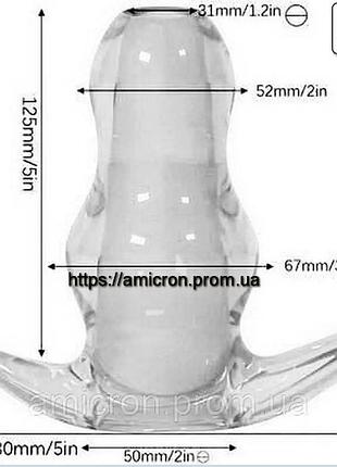 Анально-вагінальний корок xl для перегляду оргазму прозорий