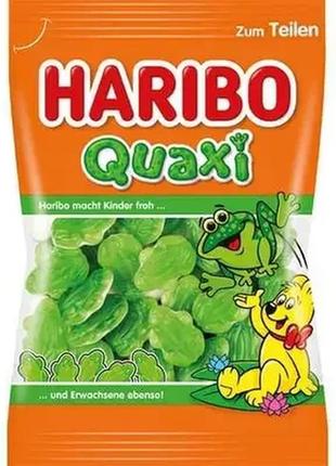 Конфеты желейные лягушки  haribo quaxi 100г жевательные конфеты харибо