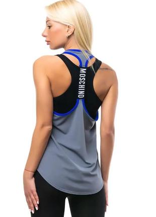 Жіноча майка для спорту фітнесу танців графітова