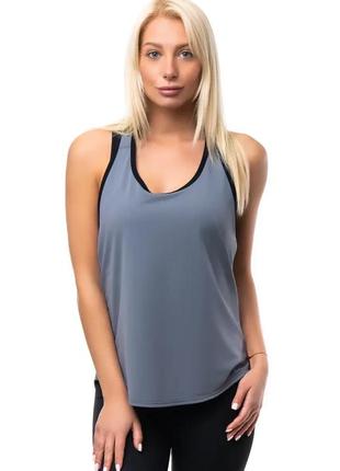 Жіноча майка для спорту фітнесу танців графітова