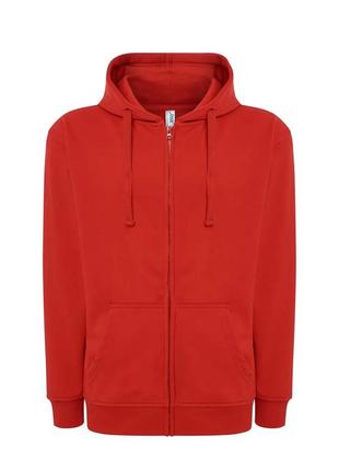 Толстовка с капюшоном и молнией jhk, унисекс, hooded sweatshirt, красная, размер s