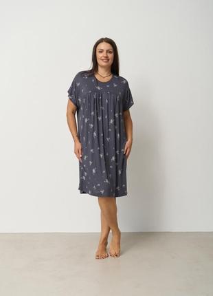 Ночая рубашка с коротким рукавом вискоза батал размер 2xl, 3xl, 4xl, 5xl