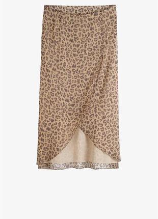Леопардовая юбка миди4 фото