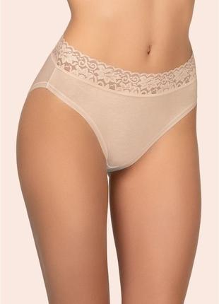 Красивые классические женские трусики kleo слипы cotton l(р) крем (142 c), женское нижнее белье