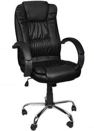 Офисное кресло поворотное из экокожи до 130 кг malatec (8983) black2 фото