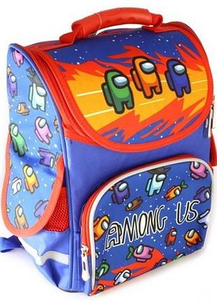 Ранец школьный каркасный among us для мальчика рюкзак ортопедический 1, 2 класс