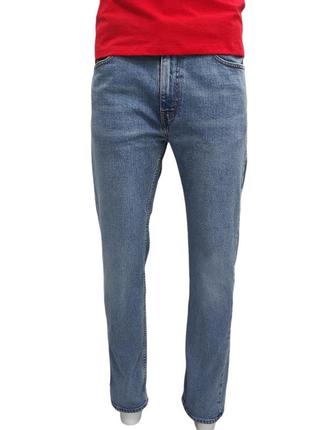 Чоловічі джинси levi's 505 regular, прямі з потертостями, синій, розмір 34х32
