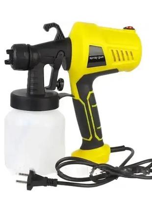 Краскопульт електричний electric paint жовтий. фарборозпилювач з регулюванням подачі фарби