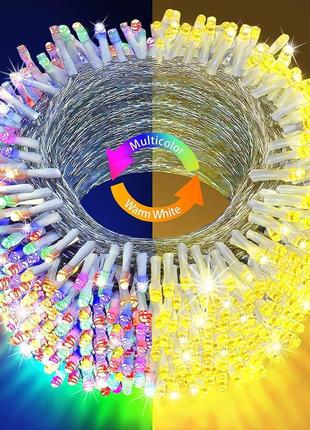 Knonew 500 светодиодных рождественских фонарей, внешние цепные фонари 8 режимов и память, пульт водонепроницае