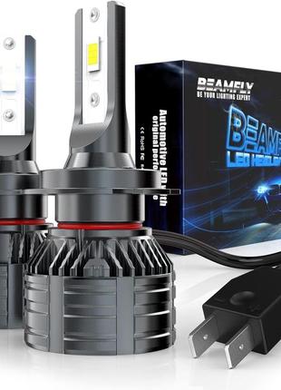 Лампы beamfly h7 светодиодные, 16000 лм, автомобильные фары, 100 вт, очень мощные, 12 в, 6000 к, белые