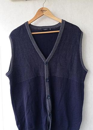 Жилет breidhof germany темно-синий с серым 50% шерсть мериноса размер l наш 52