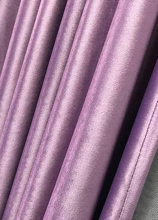 Готовые шторы фиолетовые однотонные бархат, модные бархатные портьеры для спальни и гостиной3 фото