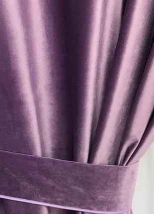 Готовые шторы фиолетовые однотонные бархат, модные бархатные портьеры для спальни и гостиной7 фото