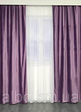 Готовые шторы фиолетовые однотонные бархат, модные бархатные портьеры для спальни и гостиной6 фото