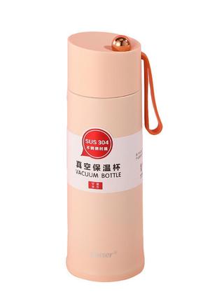 Термос металевий • термокухоль з нержавіючої сталі • чашка термос рожевий